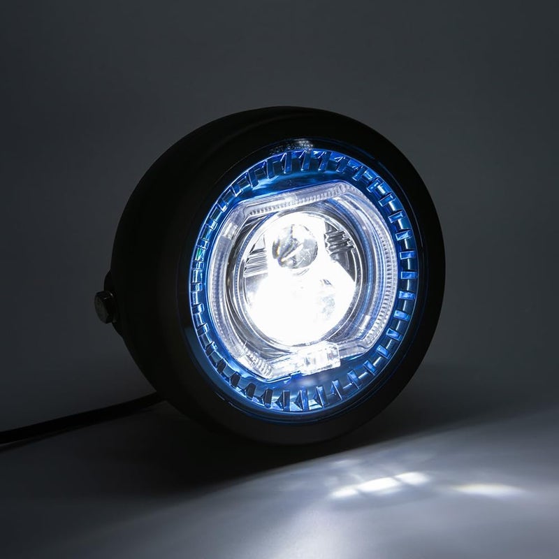 BENEALL Motorcycle Headlight 5.75 inch Round LED with Mounting Brackets Assembly, Front Headlamp with DRL High/Low Beam for Cafe Racer E-bike Bobber Chopper (style C) - Image 4